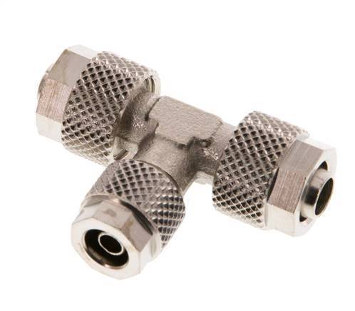 8x6 & 6x4 Nickel plated Brass Tee Push-on Fitting [2 Pieces]