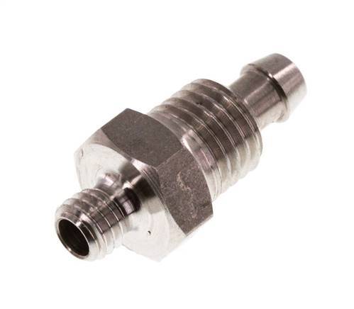 6x4 & M5 Stainless Steel 1.4571 Straight Push-on Fitting with Male Threads