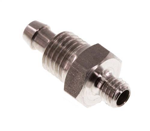 6x4 & M5 Stainless Steel 1.4571 Straight Push-on Fitting with Male Threads