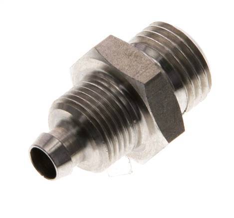 8x6 & G1/4'' Stainless Steel 1.4571 Straight Push-on Fitting with Male Threads