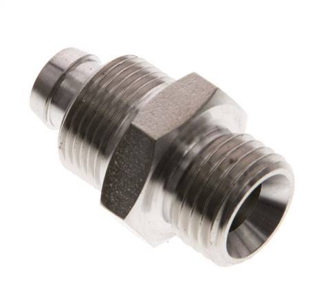 10x8 & G1/4'' Stainless Steel 1.4571 Straight Push-on Fitting with Male Threads