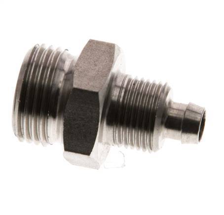 8x6 & G3/8'' Stainless Steel 1.4571 Straight Push-on Fitting with Male Threads