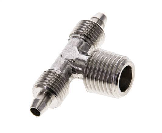 6x4 & R1/4'' Stainless Steel 1.4404 Tee Push-on Fitting with Male Threads