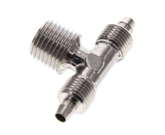 6x4 & R1/4'' Stainless Steel 1.4404 Tee Push-on Fitting with Male Threads