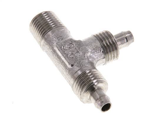 6x4 & R1/8'' Stainless Steel 1.4305 Right Angle Tee Push-on Fitting with Male Threads