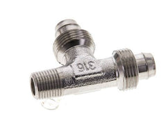 10x8 & R1/8'' Stainless Steel 1.4305 Right Angle Tee Push-on Fitting with Male Threads