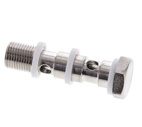 2-way Stainless Steel Banjo Bolt with G1/8'' Male Threads PTFE L40mm