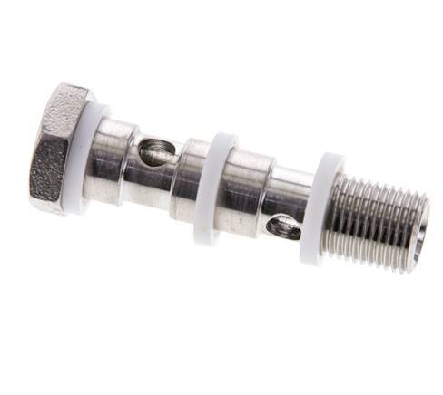 2-way Stainless Steel Banjo Bolt with G1/8'' Male Threads PTFE L40mm