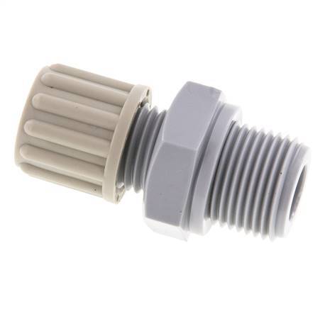 8x6mm & G3/8'' PA Straight Compression Fitting with Male Threads 10 bar [2 Pieces]
