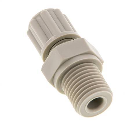 6x4mm & G1/4'' PP Straight Compression Fitting with Male Threads 10 bar [2 Pieces]