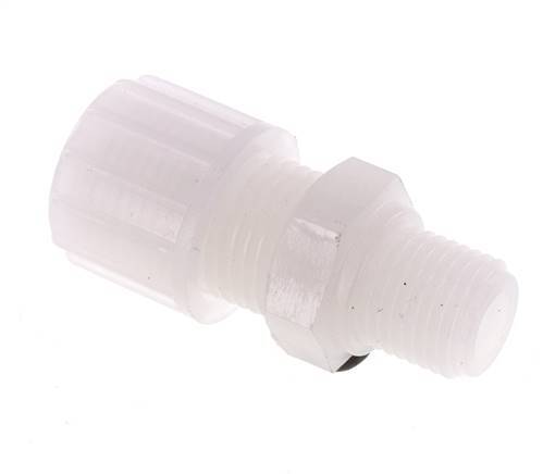 10x8mm & G1/4'' PVDF Straight Compression Fitting with Male Threads 10 bar