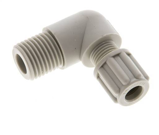 6x4mm & G1/4'' PP Elbow Compression Fitting with Male Threads 10 bar [2 Pieces]