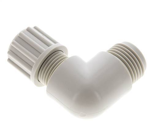 10x8mm & G1/8'' PVDF Elbow Compression Fitting with Male Threads 10 bar