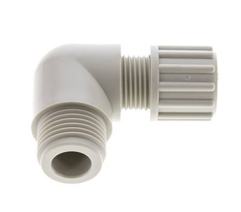 10x8mm & G1/8'' PVDF Elbow Compression Fitting with Male Threads 10 bar