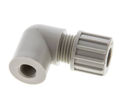 10x8mm & G1/8'' PP Elbow Compression Fitting with Female Threads 10 bar