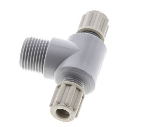 6x4mm & G3/8'' PA T-Shape Tee Compression Fitting with Male Threads 10 bar
