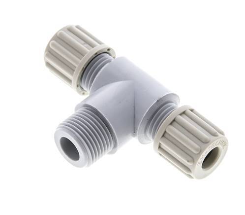 8x6mm & G3/8'' PA T-Shape Tee Compression Fitting with Male Threads 10 bar