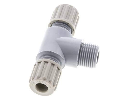 8x6mm & G3/8'' PA T-Shape Tee Compression Fitting with Male Threads 10 bar