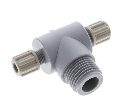 6x4mm & G1/2'' PA T-Shape Tee Compression Fitting with Male Threads 10 bar
