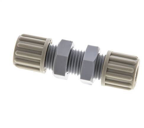 8x6mm PA Straight Compression Fitting Bulkhead 10 bar [2 Pieces]