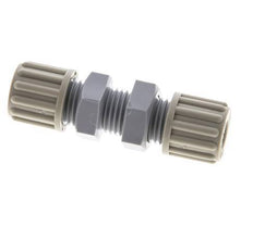 8x6mm PA Straight Compression Fitting Bulkhead 10 bar [2 Pieces]