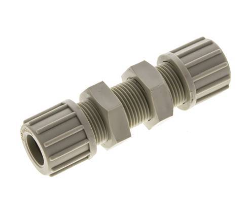 14x12mm PP Straight Compression Fitting Bulkhead 10 bar