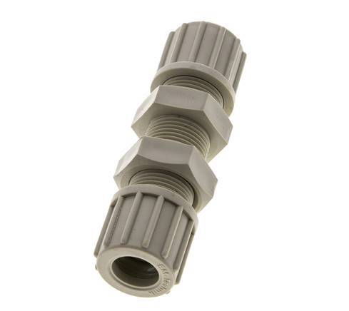14x12mm PP Straight Compression Fitting Bulkhead 10 bar