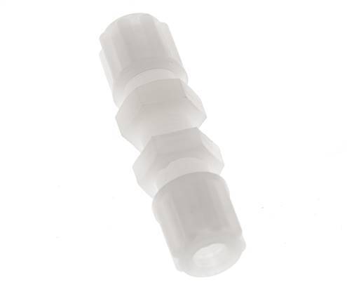 6x4mm PVDF Straight Compression Fitting Bulkhead 10 bar