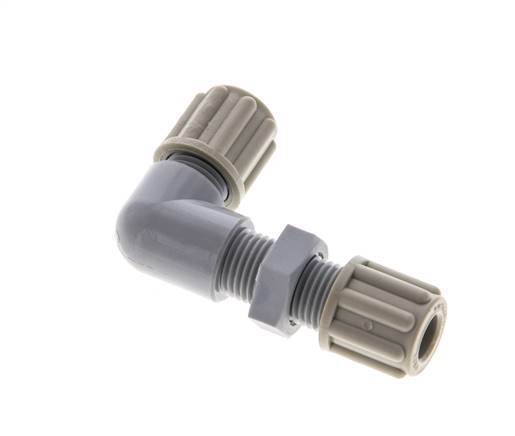 6x4mm PA Elbow Compression Fitting Bulkhead 10 bar [2 Pieces]