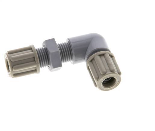 6x4mm PA Elbow Compression Fitting Bulkhead 10 bar [2 Pieces]