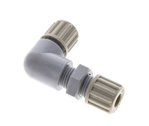 8x6mm PA Elbow Compression Fitting Bulkhead 10 bar [2 Pieces]
