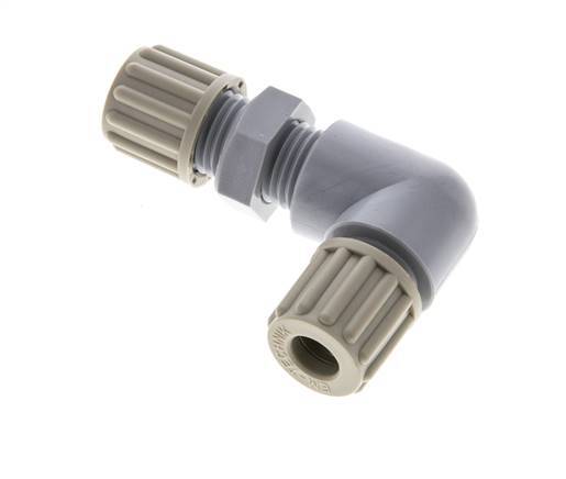 8x6mm PA Elbow Compression Fitting Bulkhead 10 bar [2 Pieces]