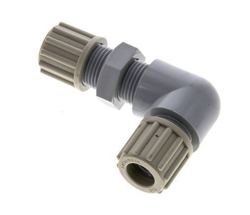 12x9mm PA Elbow Compression Fitting Bulkhead 10 bar