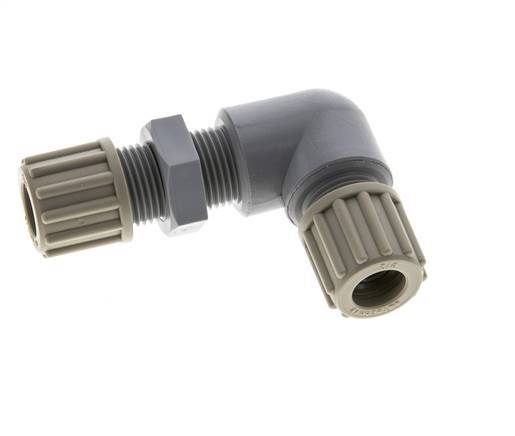 12x10mm PA Elbow Compression Fitting Bulkhead 10 bar