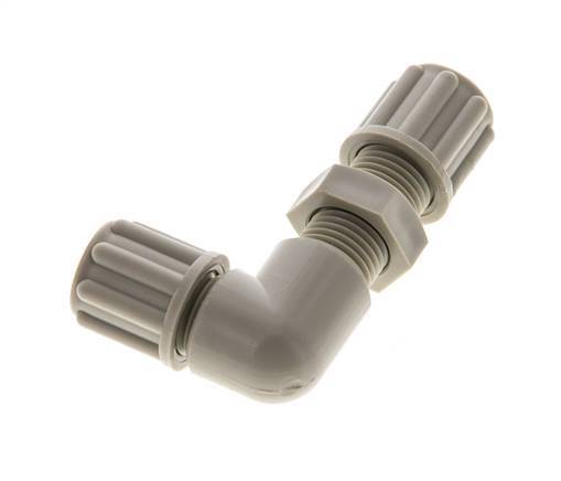 6x4mm PP Elbow Compression Fitting Bulkhead 10 bar
