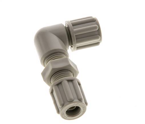 6x4mm PP Elbow Compression Fitting Bulkhead 10 bar