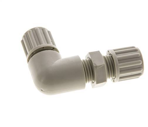 8x6mm PP Elbow Compression Fitting Bulkhead 10 bar