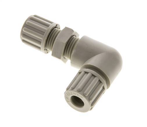 8x6mm PP Elbow Compression Fitting Bulkhead 10 bar