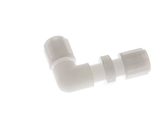 6x4mm PVDF Elbow Compression Fitting Bulkhead 10 bar