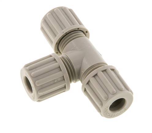 8x6mm PP T-Shape Tee Compression Fitting 10 bar