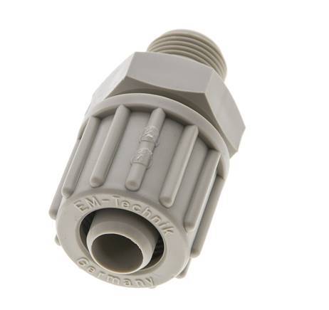 16x10mm & G3/8'' PP Straight Compression Fitting with Male Threads 10 bar PVC and PA