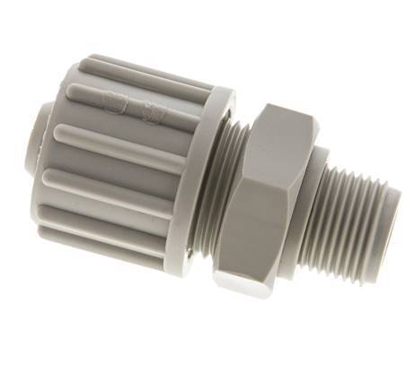 16x10mm & G3/8'' PP Straight Compression Fitting with Male Threads 10 bar PVC and PA