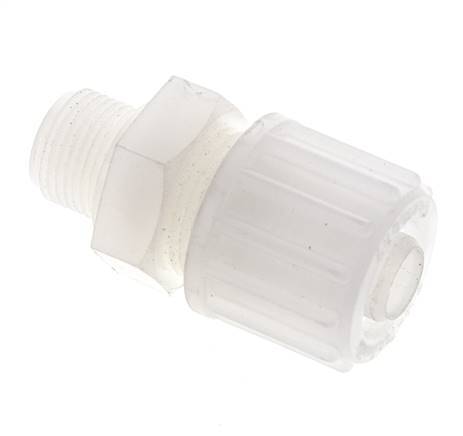 16x10mm & G1/2'' PVDF Straight Compression Fitting with Male Threads 10 bar PVC and PA