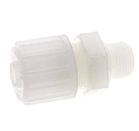 16x10mm & G1/2'' PVDF Straight Compression Fitting with Male Threads 10 bar PVC and PA
