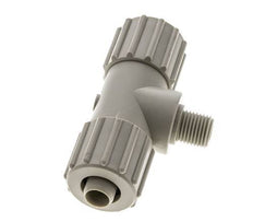 15x9mm & G1/4'' PP T-Shape Tee Compression Fitting with Male Threads 10 bar PVC and PA