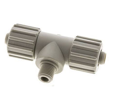 15x9mm & G1/4'' PP T-Shape Tee Compression Fitting with Male Threads 10 bar PVC and PA