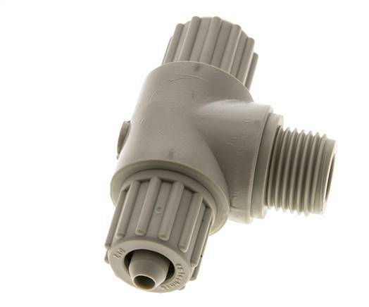 12x6mm & G1/2'' PP T-Shape Tee Compression Fitting with Male Threads 10 bar PVC and PA