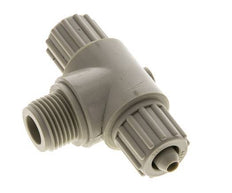 12x6mm & G1/2'' PP T-Shape Tee Compression Fitting with Male Threads 10 bar PVC and PA