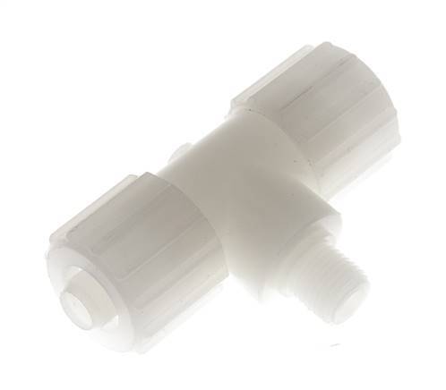 15x9mm & G1/4'' PVDF T-Shape Tee Compression Fitting with Male Threads 10 bar PVC and PA