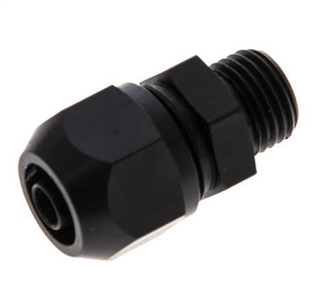 9x6mm & G1/4'' Aluminum Straight Compression Fitting with Male Threads 10 bar PVC and PA